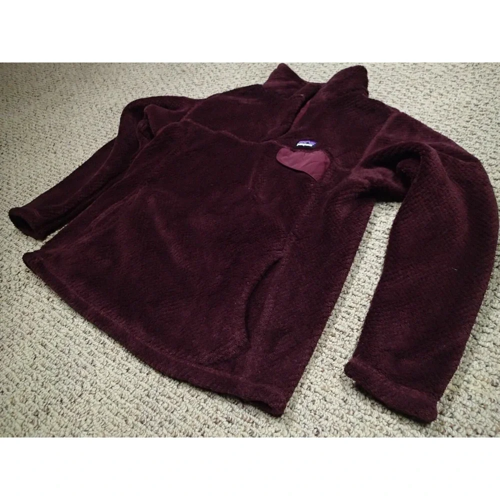 Patagonia Re-Tool Snap-T Fleece Kids Size 12 Burgundy Excellent Pullover‎ Jacket